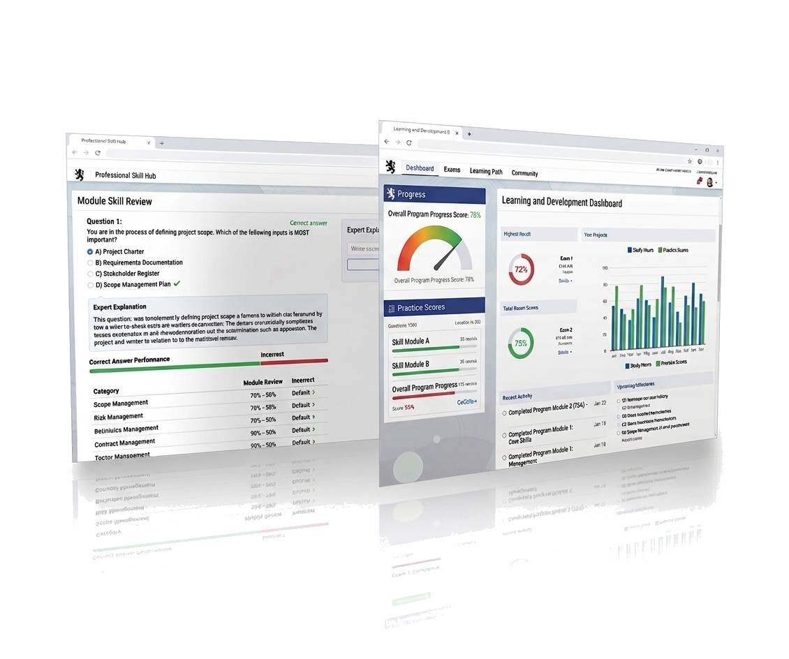 AceCMFAS backend study materials dashboard with quiz review and progress panels